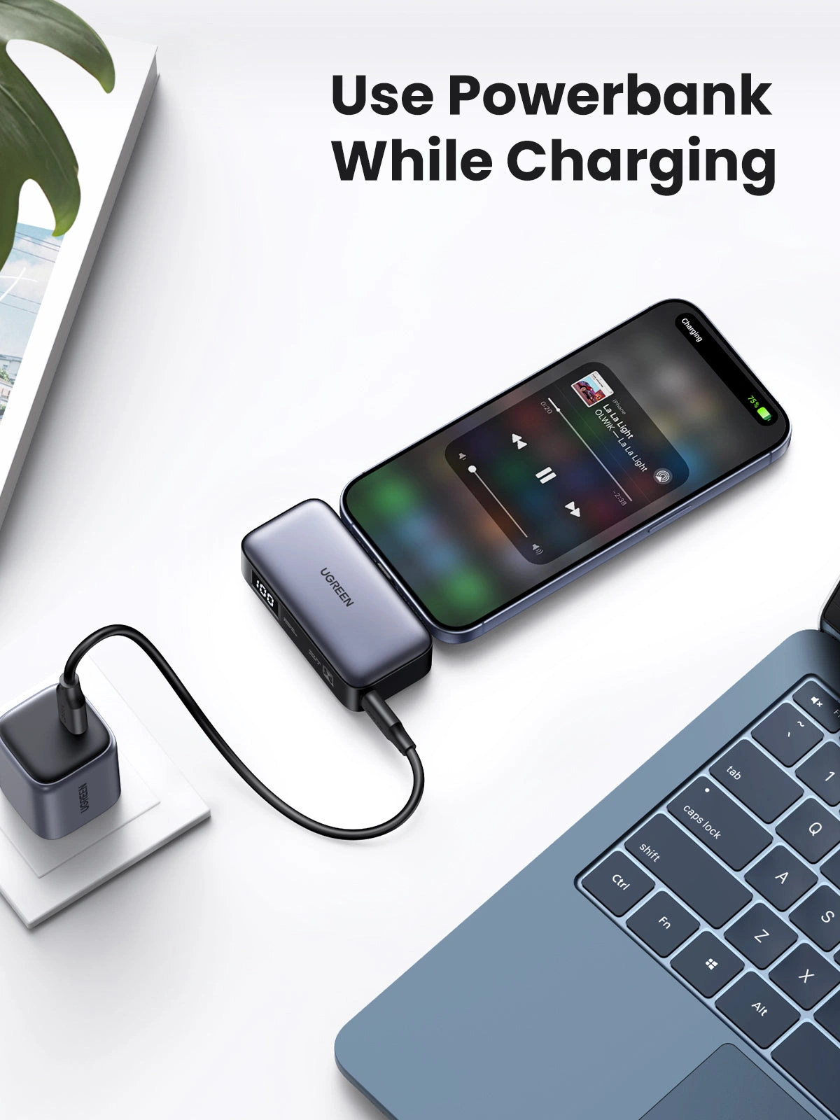 Ugreen-5000mAh-powerbank-with-USB-C-port-and-integrated-USB-C-connector-gray-legittech.lk