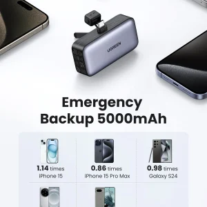 Ugreen-5000mAh-powerbank-with-USB-C-port-and-integrated-USB-C-connector-gray-legittech.lk