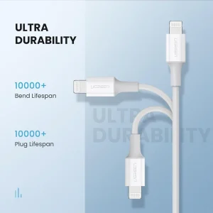 UGREEN-Type-C-to-Lightning-Cable-MFI-Certified-Rubber-Shell-1Meter-White-US171-10493-US171-7-legittech.lk