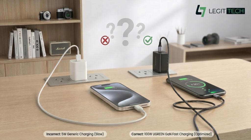 Genuine Ugreen chargers in Sri Lanka versus fake comparison